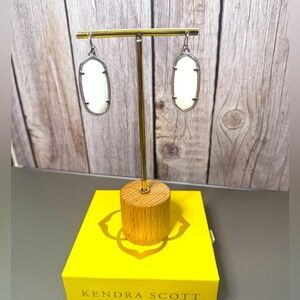 VINTAGE Kendra Scott Elle Drop Earrings - Silver/white